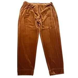 NWT Voyage by Marina Rinaldi Gold Velvet Jogger Pant Plus Size 22 Casual Comfort